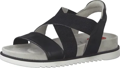 Produktbild von Jana 100% Comfort Leather Damen Sandal Flat Art: 8-8-28311-28 in black (schwarz) - Größe:37