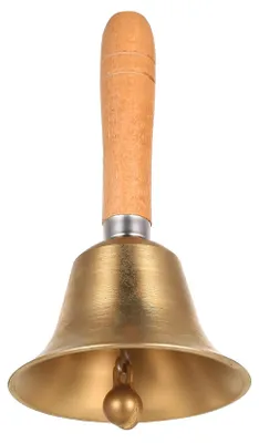 Image de Cloche à main avec manche en bois, idéale pour les événements et la décoration