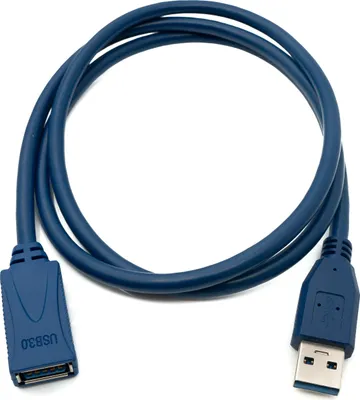 Produktbild von SYSTEM-S USB 3.0 Kabel 100 cm Typ A Stecker zu Buchse in Blau