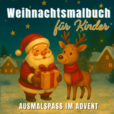 Produktbild von Weihnachtsmalbuch für Kinder - Ausmalspaß im Advent mit 55 liebevollen Motiven