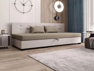Obrázek produktu pro Jednolůžková postel 120x195 AJKA BIZ 1 - hnědá / ecru