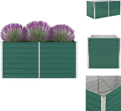 Zdjęcie produktu dla vidaXL Podwyższona grządka 160 x 80 x 77 cm Stal ocynkowana Zielona - Donice i doniczki