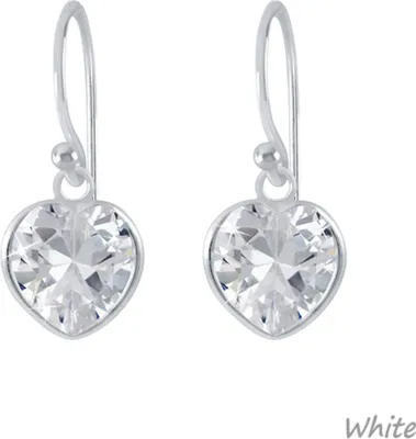 Produktbild von Herz Ohrringe: 925 Silber Ohrhänger mit Zirkonia White