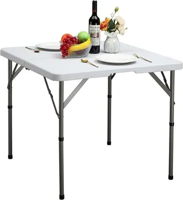 Productafbeelding van Famanu Campingtabel, praktische opklapbare tafel - 87 x 87 x 74 cm - Wit