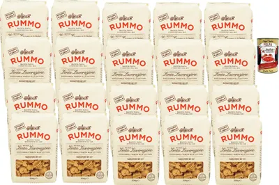 Produktbild von Rummo Radiatori Nr.137 Hartweizen Pasta 20 x 500g Lenta Lavorazione langsam getrocknet italienische Nudeln für Saucen & Aufläufe + Italian Gourmet polpa