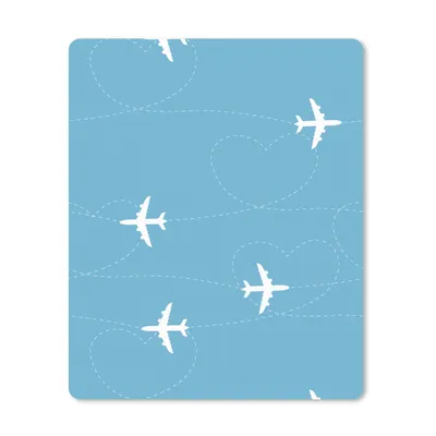 Produktbild von MuchoWow® Mauspad Mousepad Flugzeug - Herz - Muster 30x40 cm - Mousepads - Maus Mat - Pad - Mausunterlage - Mausmatten