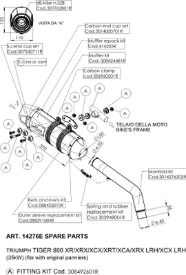 Image de Tuyau de raccordement LeoVince, pièce de rechange pour échappement LeoVince 14276E