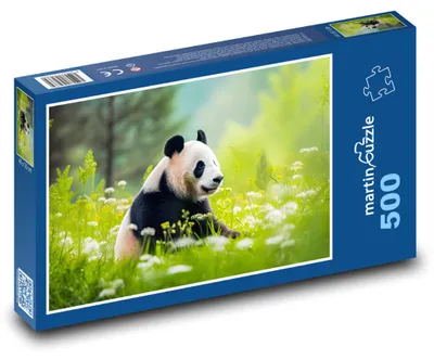 Obrázek produktu pro Puzzle 500 Panda v rozkvetlé louce - martinpuzzle