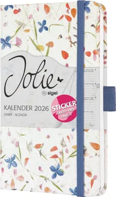 Obrázok produktu pre sigel J6306 sigel vreckový kalendár Jolie Beauty 2026 "Bloom Violet", A6