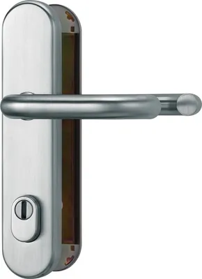 Produktbild von ABUS Schutzbeschlag HLZS814 - runde Form (Ausführung: Klinke-Klinke, Oberfläche: Edelstahl) Ausführung: Klinke-Klinke Oberfläche: Edelstahl