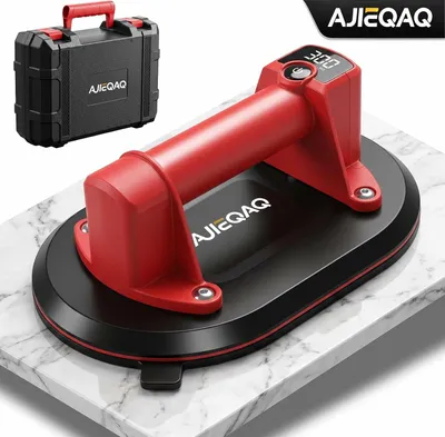 Produktbild von AJIEQAQ Akku Saugheber 300 kg, 10 Zoll Elektrischer Vakuumheber mit Digitalanzeige & Auto-Nachsaugen, für Fliesen, Glas & Stein