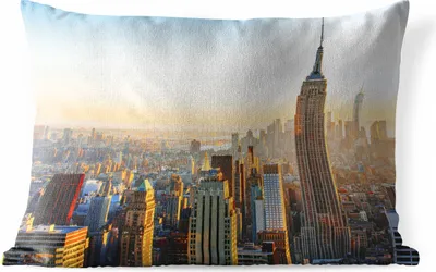 Produktbild von MuchoWow® Outdoor Kissen - New York aus der Vogelperspektive - 50x30 cm - Wetterfest - Lounge Kissen - Sofa kissen - Wohnzimmer Dekoration