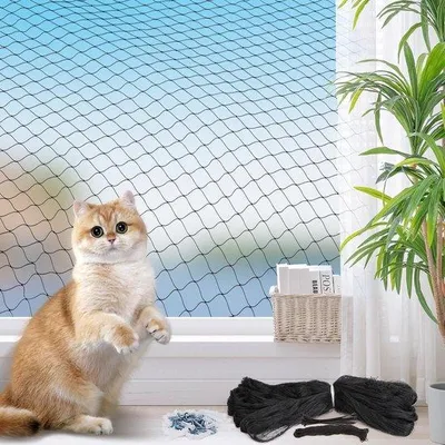 Productafbeelding van Famanu balkonnet voor katten - zwart, 8 x 3 meter
