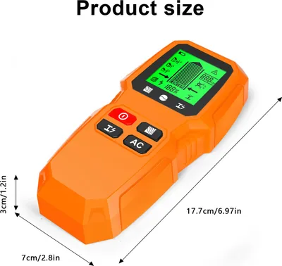 Zdjęcie produktu dla Skaner ścienny do wykrywania kołków, elektroniczny detektor 5 w 1 z wyświetlaczem HD LCD do wykrywania drewna, drutu metalowego, funkcja ostrzegawcza