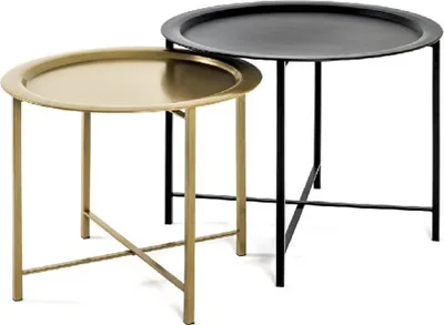 Imagen del producto de Conjunto de mesitas auxiliares Vesta, modelo Jessie, color , con detalles dorados