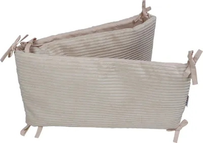 Produktbild von MamaLoes Velours Ripp Beige 30 x 180 cm Bettumrandung
