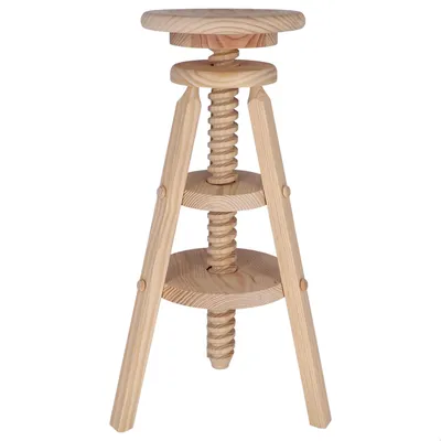 Drehhocker aus Kiefernholz, ohne Lack, 29 x 90 cm, Naturholz