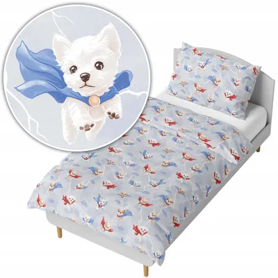 Produktbild von Ankras Kinder Jugend Bettwäsche 140x200cm Super Hunde Blau