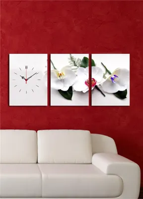 Produktbild von Opviq, 3P3040CS- CLA2691, Bunt, Wanduhren, 96 x 40 cm, 100% Wildleder -Leinwand
