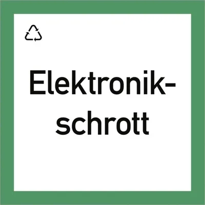 Produktbild von Dreifke® Wertstoffkennzeichnung "Elektronikschrott", Kunststoff, 300x300 mm