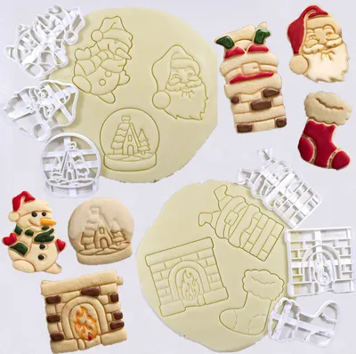 Produktbild von 6Stk Prägeformen für Weihnachtsplätzchen, Kuchendekorationswerkzeuge, Backzubehör,