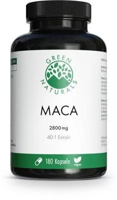 Zdjęcie produktu dla Green Naturals Maca 2800mg wysoka dawka 40:1 wegańskie Kps. 180 St