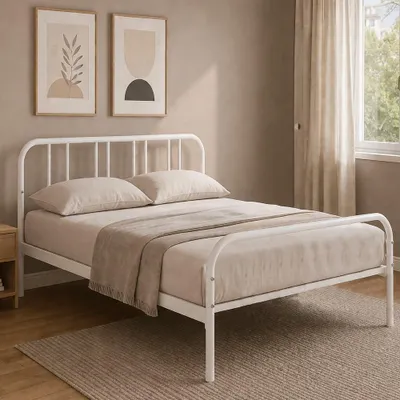 Immagine prodotto di Letto matrimoniale in metallo Genoa colore bianco