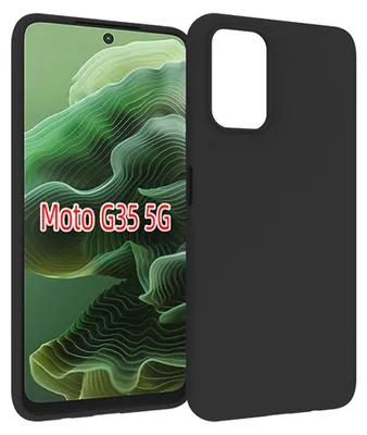 Productafbeelding van MobyDefend Hoesje - Geschikt voor Motorola Moto G35 - TPU Backcover - Mat Zwart