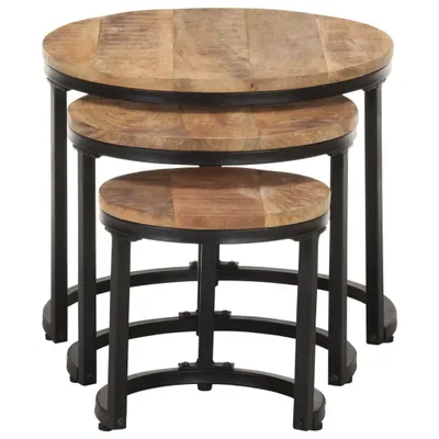 Immagine prodotto di vidaXL Tavolini 3 pezzi. Legno di mango grezzo