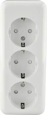 Immagine prodotto di Presa a 3 vie Unitec, montaggio esterno bianco, serie Standard