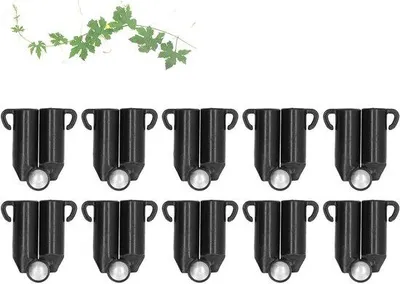Immagine prodotto di Attacchi per supporti da giardino per piante rampicanti - 10 pezzi - Sostengono e collegano - Scanalatura a B - Diametro interno 11 mm
