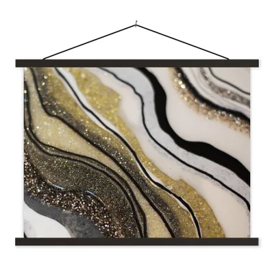 Produktbild von MuchoWow® Textilposter Edelstein - Abstrakt - Marmor - Natur 60x45 cm mit schwarzem Rahmen - Poster Schlafzimmer