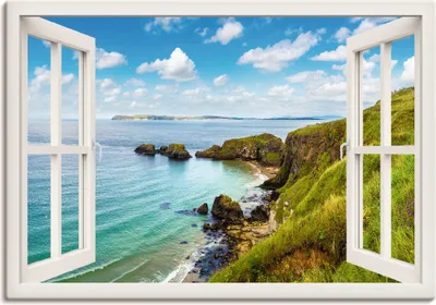 Produktbild von ARTland Leinwandbild Küstenweg in Nordirland,weißes Fenster Größe: 100x70 cm