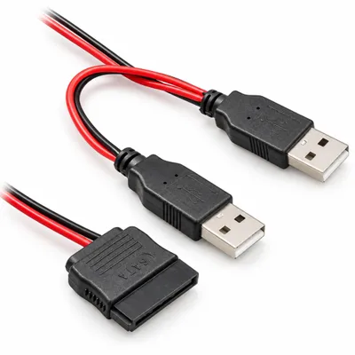 Produktbild von D59 USB-A zu SATA 15-Pin Stromkabel Adapter für 2,5 Zoll SSD HDD Festplatte, USB Stecker auf SATA Stromanschluss für PC Notebook Festplatten