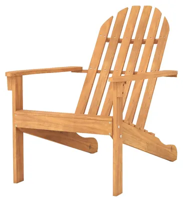 Immagine prodotto di Sedia Adirondack in legno di acacia, sedia da giardino con schienale alto e braccioli larghi, poltrona da giardino ergonomica con seduta inclinata, resistente fino a 180 kg, ideale per terrazza, giardino e balcone