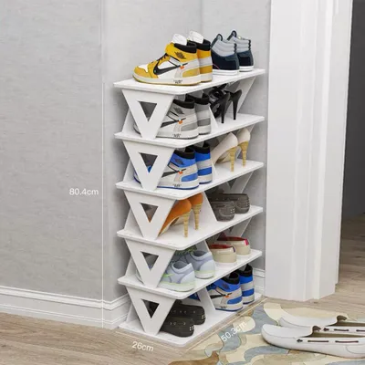 Produktbild von 360Home Einfaches Schuhregal Staubdichte Lagerung Schuhschrank 6 Reihen 6 Ebenen【SR804】