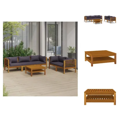 Image de vidaXL Ensemble de salon de jardin 6 pièces avec revêtement en bois massif d'acacia - Ensembles de meubles de jardin
