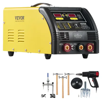 Image de VEVOR Dual débosseleur Deluxe AL/Fe Kit de réparation de bosses, poste à souder de 5 kW avec soudage automatique/manuel & 10 modes, poste à souder par points