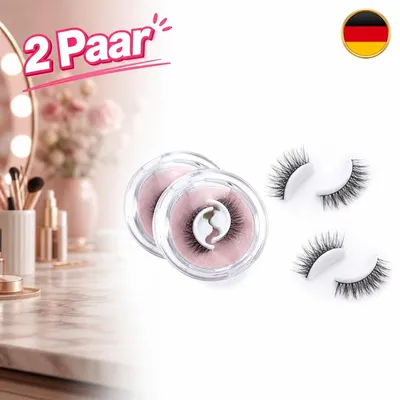 Image de 2 paires de faux cils auto-adhésifs, réutilisables, sans colle. (DE)