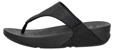 Image de FitFlop Lulu Shimmerglitz Toe-Post  Teenslippers - Zwart - Maat 43