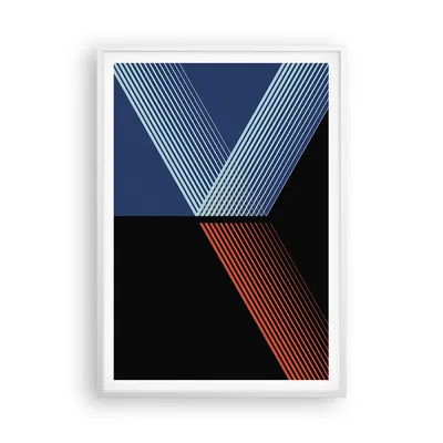 Produktbild von Gerahmtes Poster - Weißer Rahmen - Abstraktion Schwarz Blau - 70x100 cm - Wand Bild - Wanddeko - Wandbilder - Kunstposter - Wandposter - Bilderrahmen - Bilder - Kunstdruck - P2WPA70x100-4458