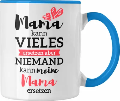 Produktbild von Trendation - Mama Tasse mit Spruch Geschenk Muttertag von Tochter Sohn Mutter Kaffeetasse (Blau)