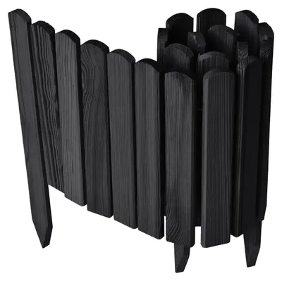 Produktbild von Garronda Beeteinfassung Holz Rollzaun Gartenzaun imprägniert Flexibler Rollborder Rasenkante Länge: 100 cm (Graphite, Höhe: 30 cm)