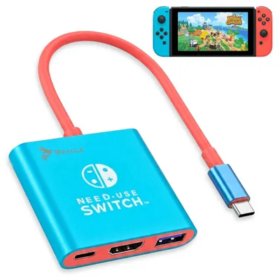 Immagine prodotto di Docking station REAGLE per Nintendo Switch, Steam Deck, ROG Ally, PC, adattatore per laptop, HDMI 2.0 4K a 60 Hz, USB-C, PD 100 W, modalità DP Alt TV