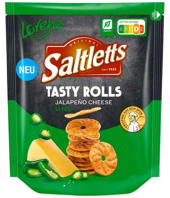 Produktbild von Saltletts Tasty Rolls Jalapeño Cheese Style 130g