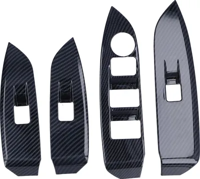 Immagine prodotto di 4PCS Pannello interruttore finestra copertura in fibra di carbonio sostituzione per Mazda CX-3 CX3 2016-2021