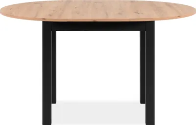 Produktbild von Runder ausziehbarer Esstisch – Artisan-Eiche und Schwarz – 100–140 x 76 x 100 cm