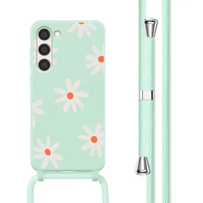 Produktbild von imoshion SilikonHülle design mit Band Samsung Galaxy S23 - Green Flower Distance