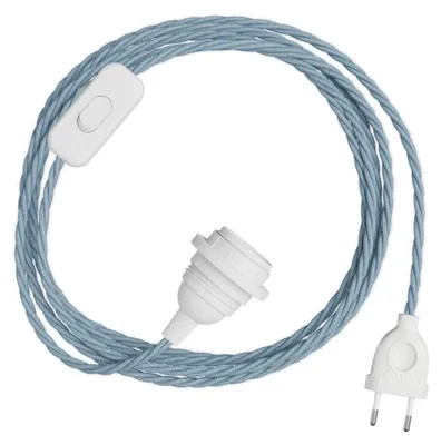 Immagine prodotto di Creative Cables - SnakeBis Twisted per paralume - Cablaggio con portalampada e cavo trecciato in tessuto
