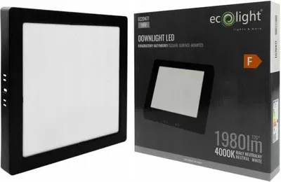 Produktbild von LED Quadratisch Downlight 18W 4000K Schwarz IP20